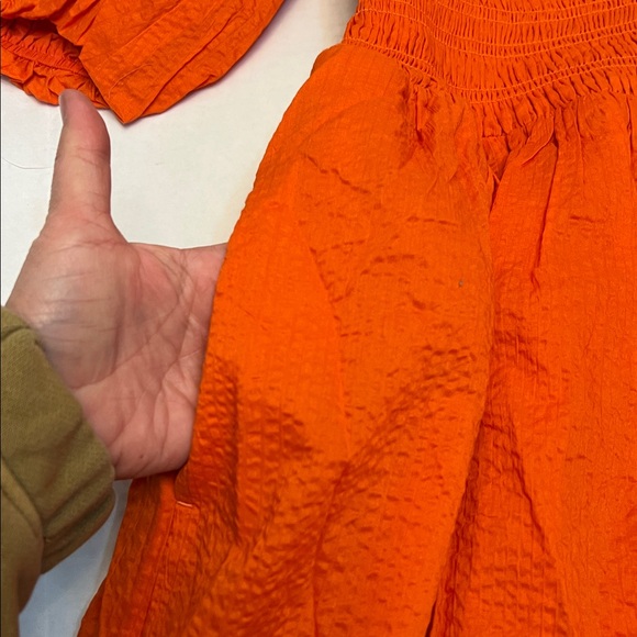 AYR THE EXTRA EXTRA DRESS COTTON PEPLIN ORANGE MAXI DRESS SIZE LARGE - Picture 8 of 13